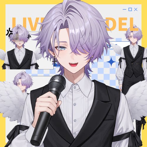 live2d虚拟主播成品公皮男地雷天使抖音直播虚拟形象设计虚拟主播