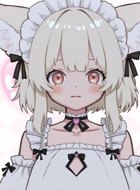 live2d虚拟主播成品白色小狐狸女仆皮套直播虚拟形象设计虚拟主播