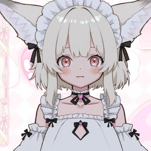 live2d虚拟主播成品白色小狐狸女仆皮套直播虚拟形象设计虚拟主播