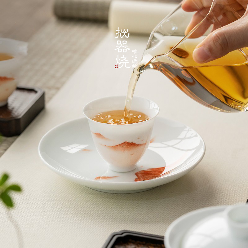 鸿运山水—圆型壶承—13CM