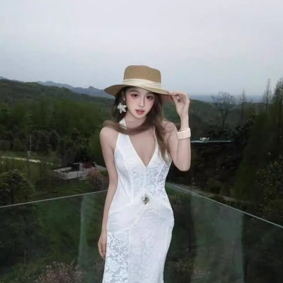 GN名媛风法式平顶草帽女夏防晒帽