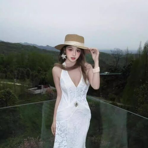 GN名媛风法式平顶草帽女夏防晒帽