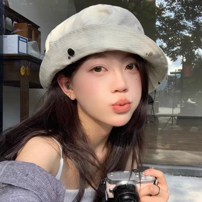 涂鸦渔夫帽女秋季百搭显脸小盆帽