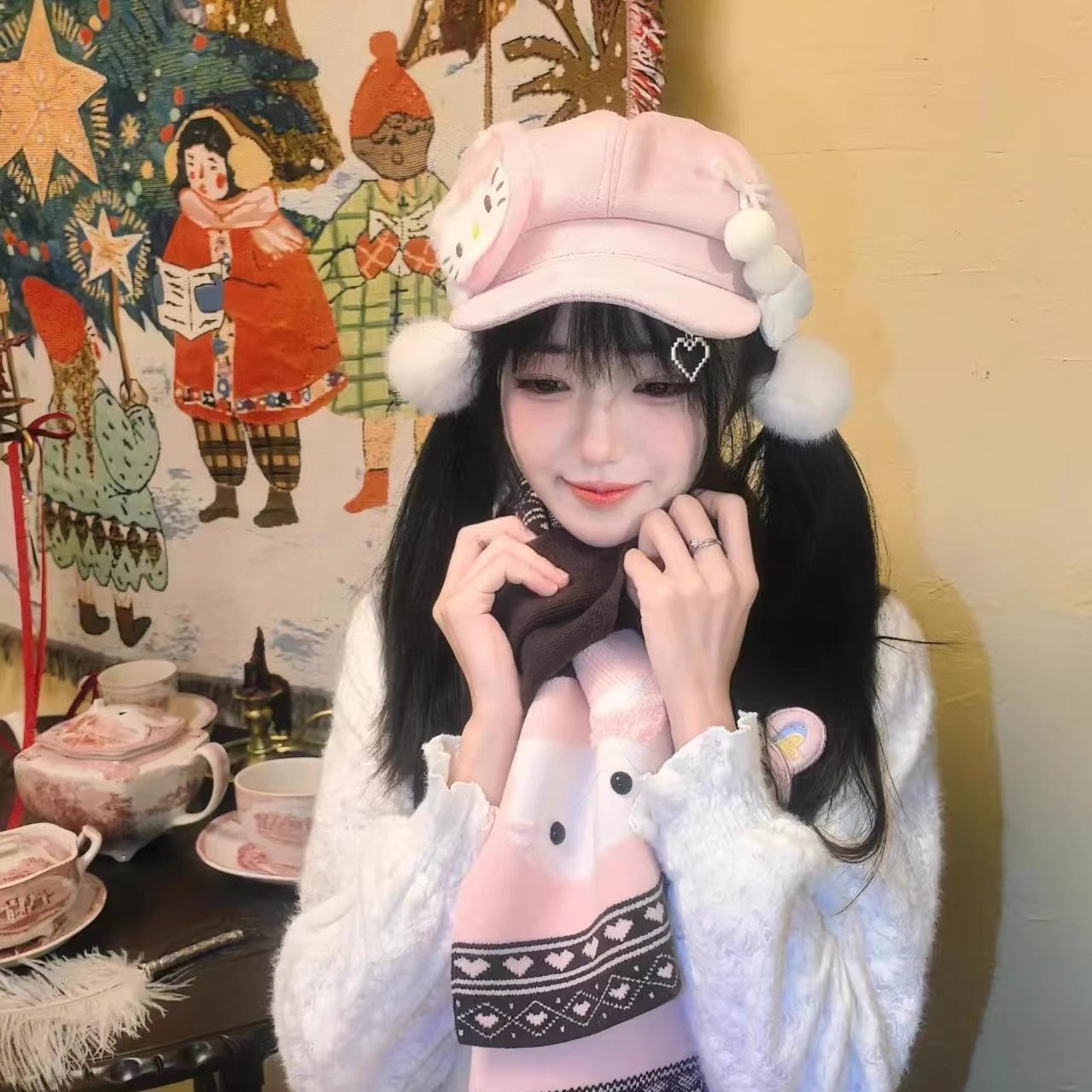 GN   原创亚文化y2k天使翅膀粉色帽子二次元kt贝雷帽亚比风帽子女,服饰配件/皮带/帽子/围巾,帽子,淘宝优惠券,粉丝福利购,淘宝优惠卷