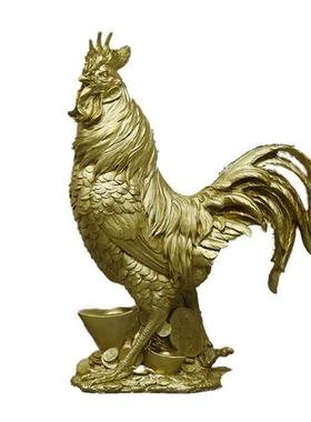 仿真公鸡雕塑玻璃钢招财大摆件生肖风水家居工艺装饰户外园林景观
