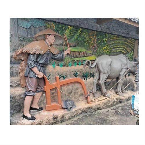 定制户外乡村振兴不锈钢雕塑新农村标识牌园林景观乡村玻璃钢摆件