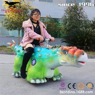 商场游乐场坐骑仿真行走恐龙亲子恐龙乐园互动乘骑行走玩具甲龙