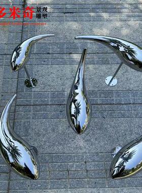 简约不锈钢鱼雕塑庭院售楼部水池定制小鱼装饰品景观流水鱼群摆件