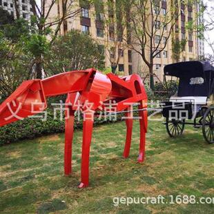 金属马和马车模型雕塑小区景观小品铁艺工艺品雕塑草坪铁艺小品