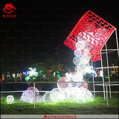 乐器造型摆件美陈竖琴亮化光雕灯光节造型定制