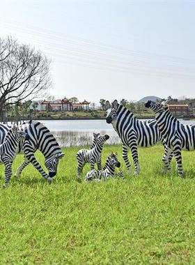 仿真发光斑马玻璃钢雕塑景区动物园美陈装饰大型户外园林景观摆件