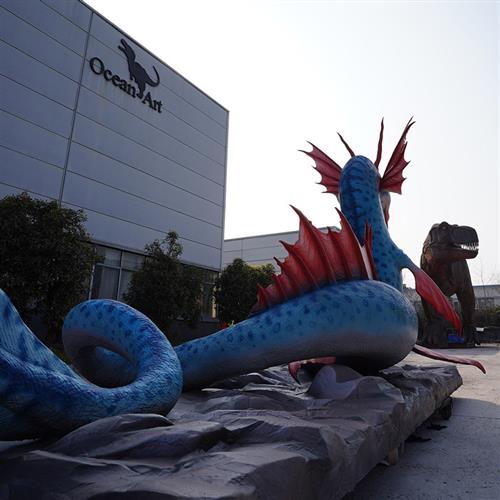 大型仿真模型乐园展览景区主题公园户外景观海妖龙电动制作厂家