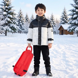 商场同款Abckids儿童羽绒服冬款男童加厚保暖白鸭绒防风外套潮