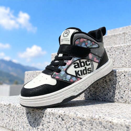 Abckids女童高帮加绒运动鞋
