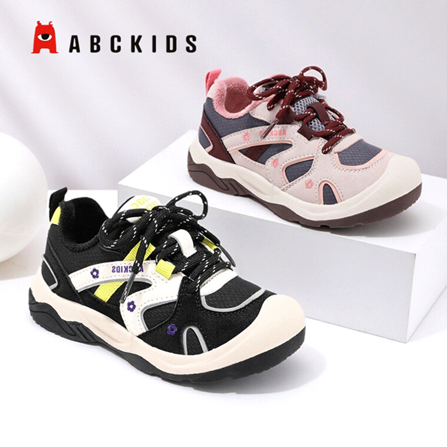 Abckids童鞋2025冬季新款儿童户外登山鞋女童防滑运动鞋男童棉鞋