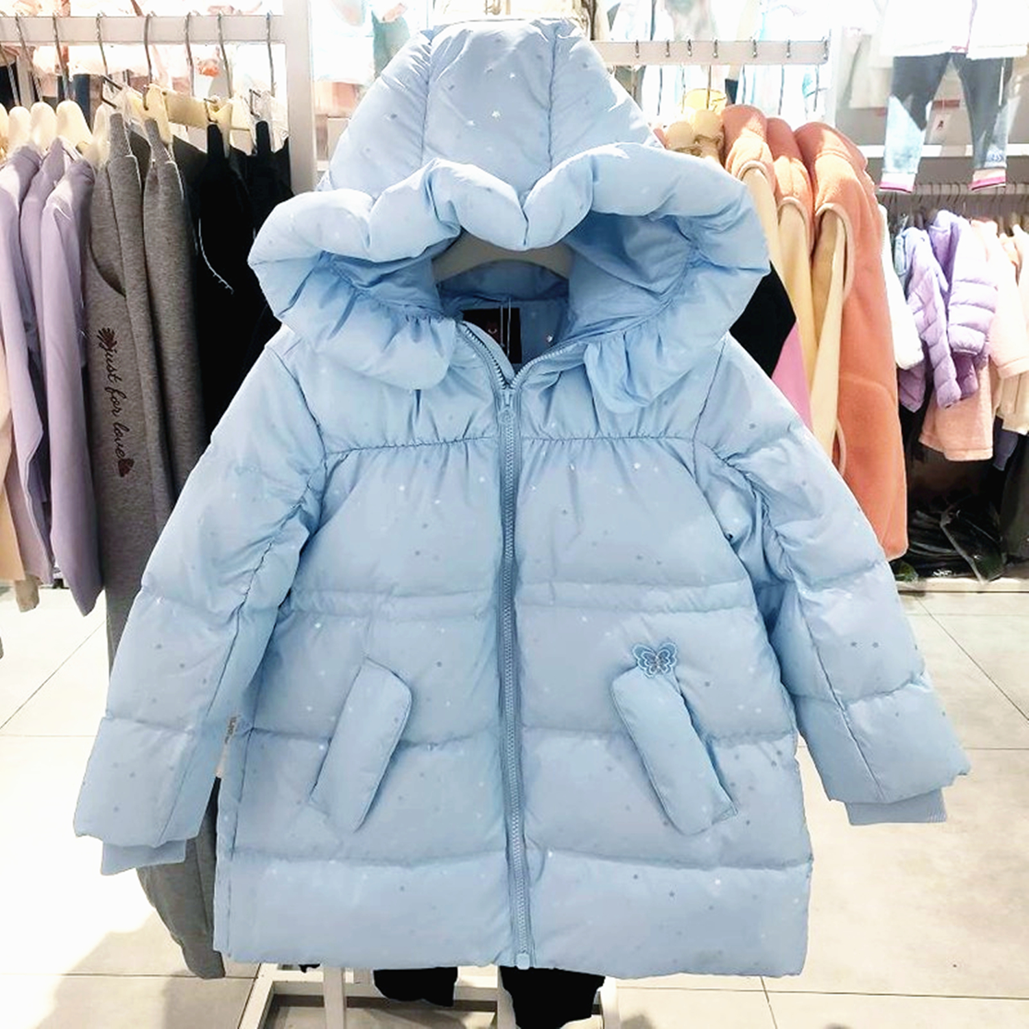 商场同款abckids童装冬季女童加厚保暖中长款羽绒服潮F351309321