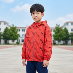 男童时尚 秋季 加绒梭织外套F232303080 abckids童装 商场同款