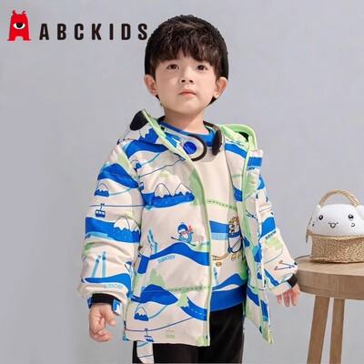 商场同款ABCKIDS童装冬季男小童加厚戴眼镜可脱卸羽绒服352209004