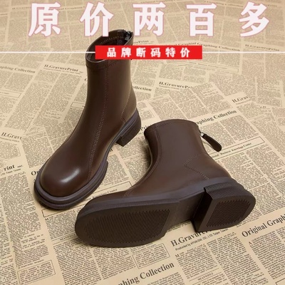 真皮马丁靴女2025秋冬季新款