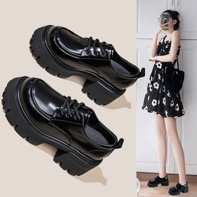 真皮厚底英伦风小鞋女2025