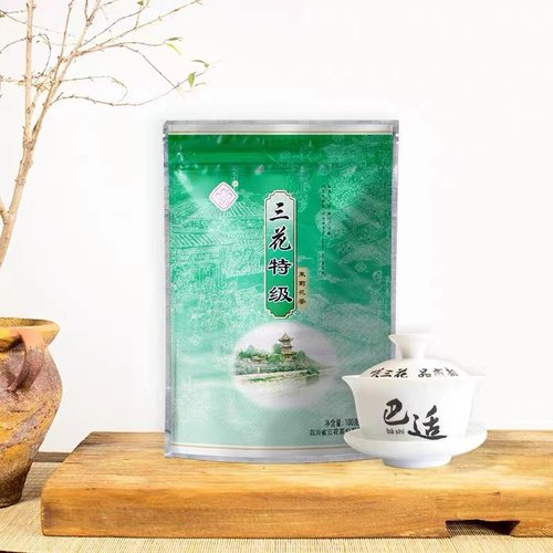 2026年日期四川特产老成都味道三花茶叶茉莉花茶特级袋装浓香100g