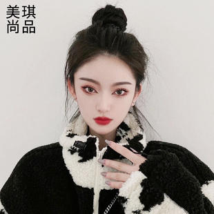 假发女中长发蕾丝中分长直发网红真人发丝自然全头套式蕾丝假发套