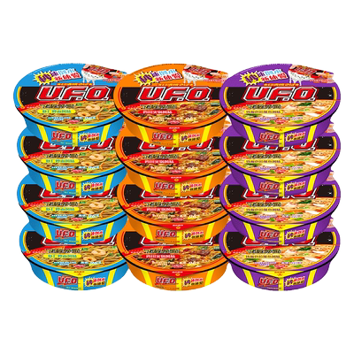 日清UFO飞碟炒面泡面12盒整箱装拉面海鲜铁板牛肉干拌面方便速食