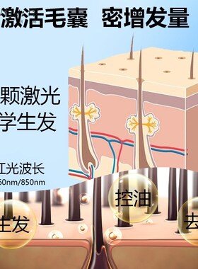 红光生发帽美容理疗帽红光红外防脱生发帽O方案护发便携养发帽