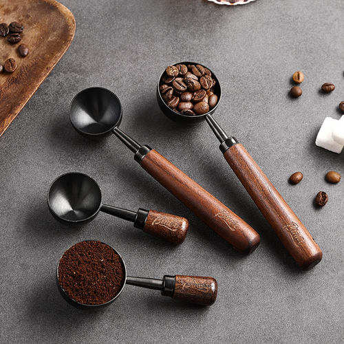 bincoo咖啡勺咖啡豆勺咖啡粉定量勺器具胡桃木勺子称计量小匙复古