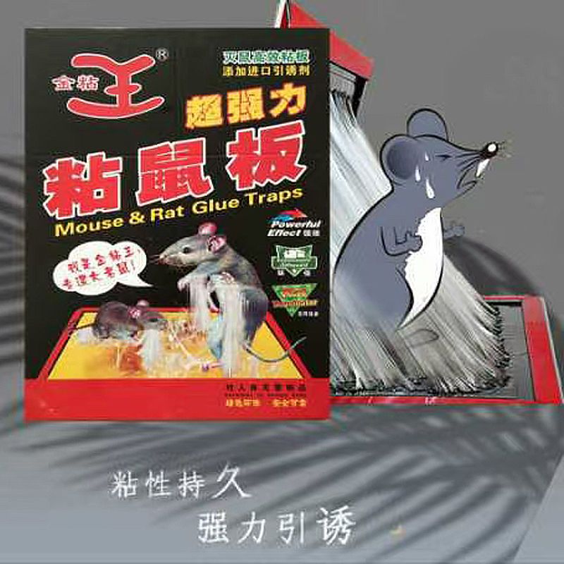 金粘王强力粘鼠板加厚驱鼠灭鼠器夹药捉抓诱鼠剂捕鼠10张包邮地摊