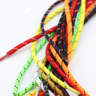 里美火圆形鞋带红黄橙色适用于脉冲菱格篮球KT毒液四二棕点狂潮2