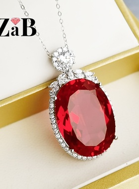 朱案白S925纯银饰品红宝石本命年