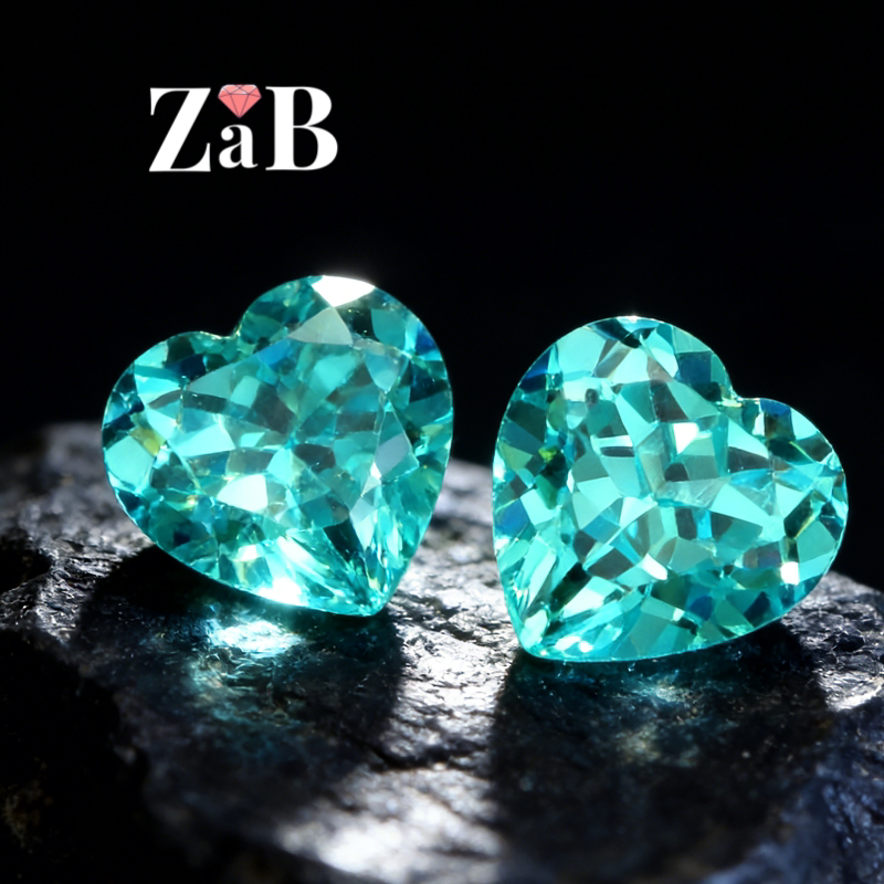Paraiba Heart 帕拉伊巴碧玺裸石心形爱心戒指戒面吊坠主石宝石潮