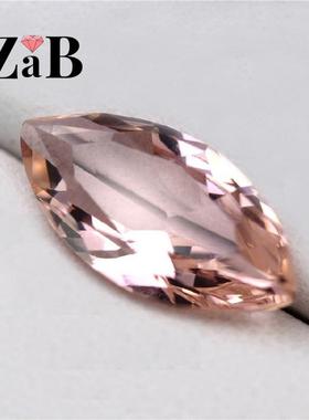 波西米亚摩根石马眼形状叶子形 Morganite公主粉气质甜美裸石戒面
