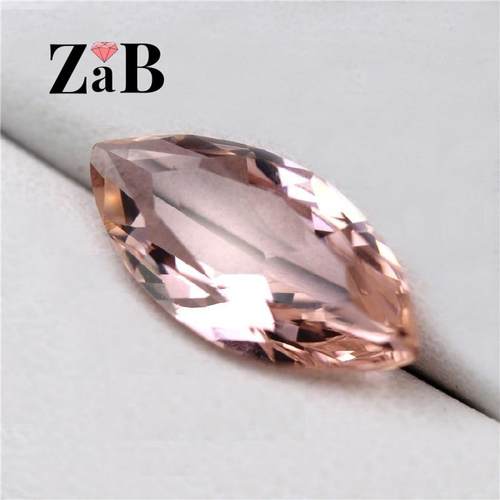 波西米亚摩根石马眼形状叶子形 Morganite公主粉气质甜美裸石戒面