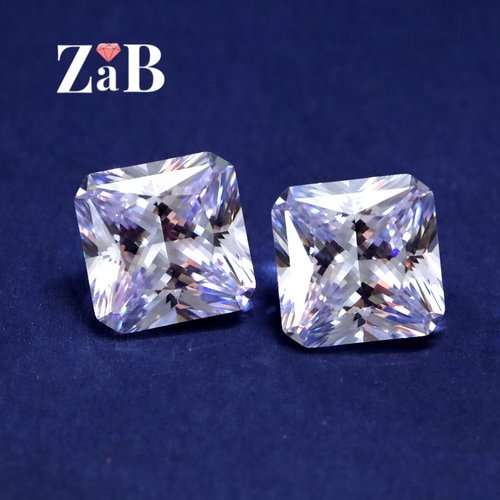 白色锆石裸石瑞士钻正方倒角锆石立方氧化锆CZ钻可代加工成品