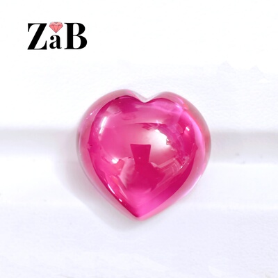 ROSE CABOCHON 热粉蓝宝石碧玺心形素面平底未镶嵌大宝石收藏裸石