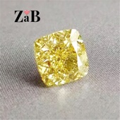 元 晶莹璀璨肥正方枕形淡黄钻裸石戒面钻石切割 气潮人戒指主石新品