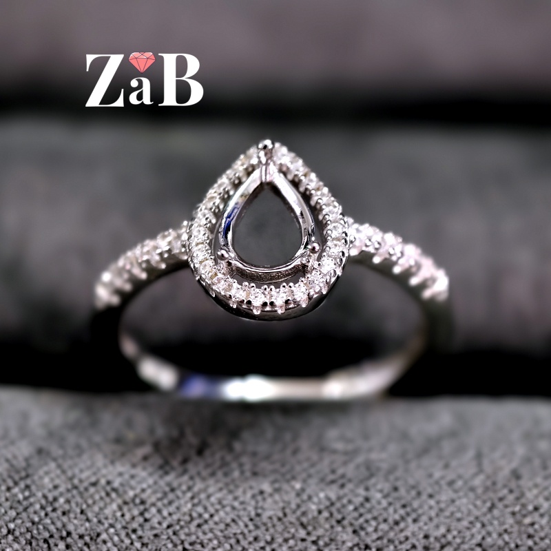 ins纯银镀18k白金戒托