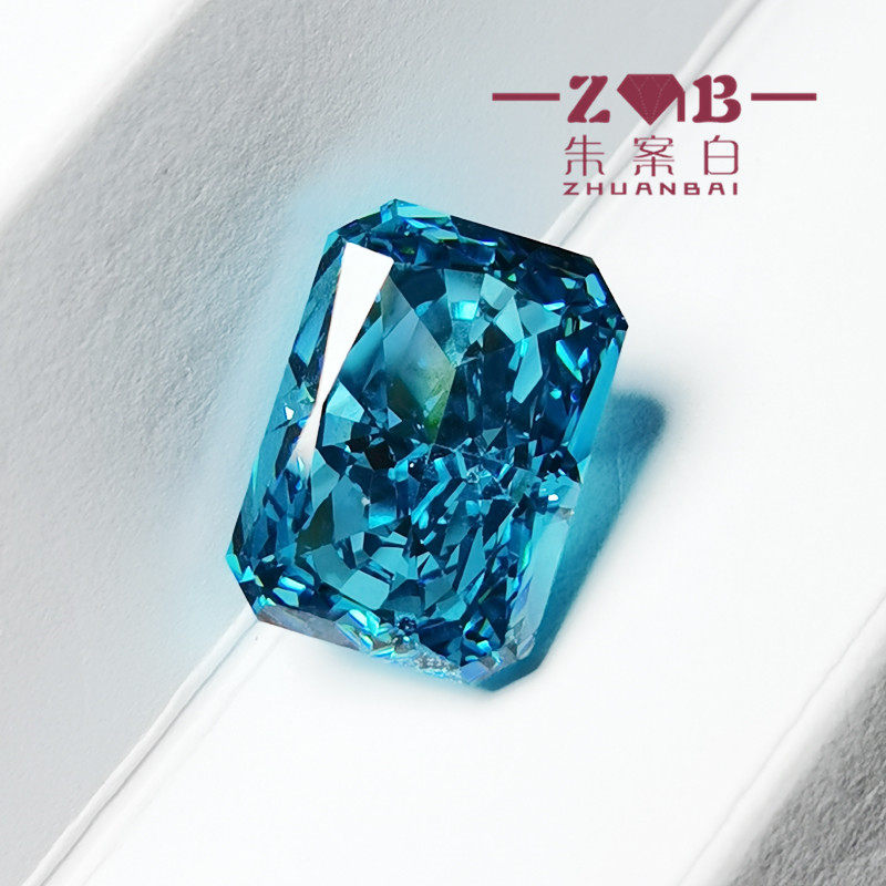伦敦蓝宝石碧玺蕾蒂恩冰花切割长方形宝石彩宝孔雀蓝未镶嵌精品