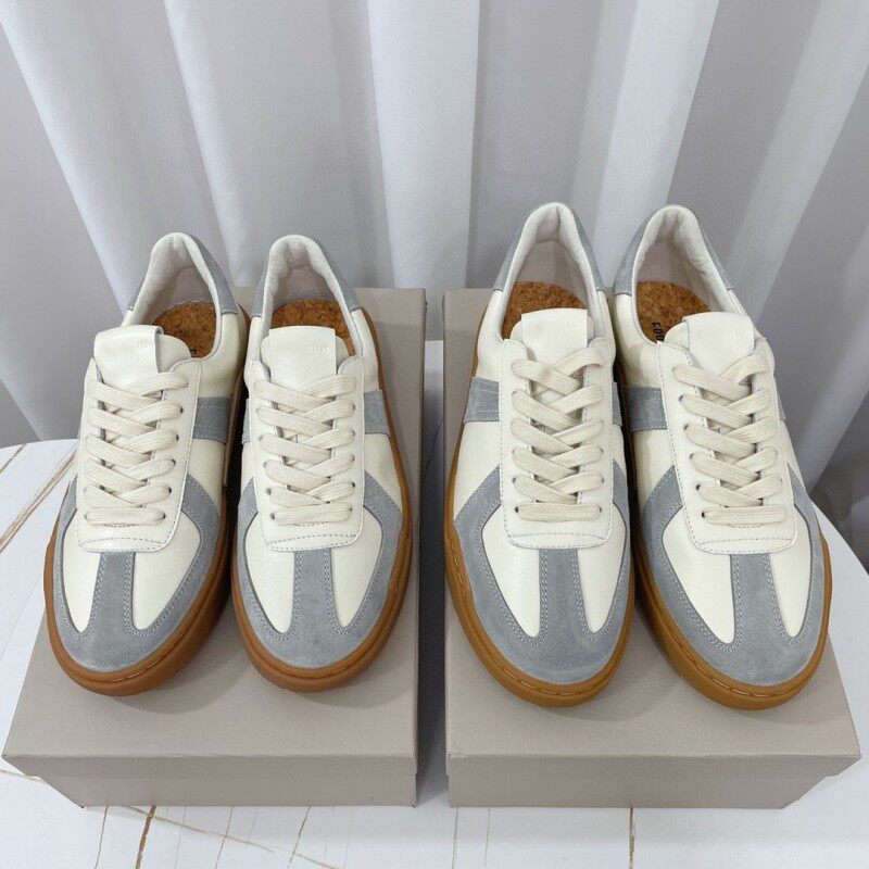2023早春新款复古轻奢阿甘休闲运动鞋小牛皮软木塞鞋垫工业德训鞋