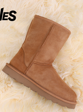 VES澳洲羊皮毛一体中筒雪地靴女2025冬中帮羊毛靴保暖加绒雪地棉