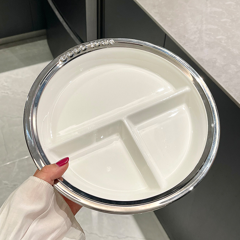 分格餐盘早餐盘简约女生好看的盘子减脂餐盘养生健身达人营养餐盘