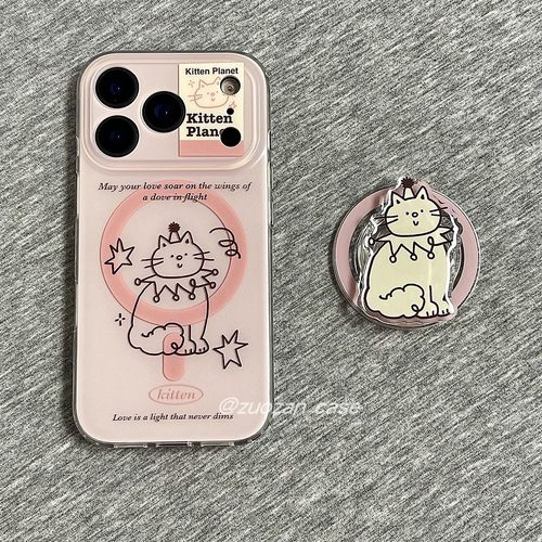苹果15磁吸卡通猫咪手机壳