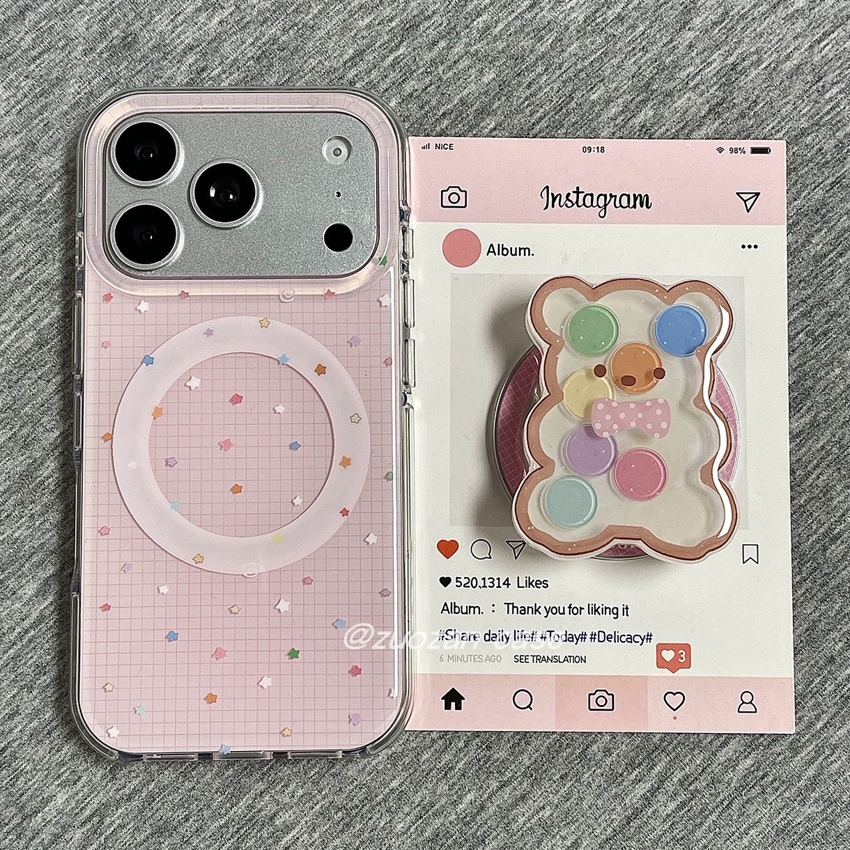 苹果17pro磁吸韩风格纹手机壳