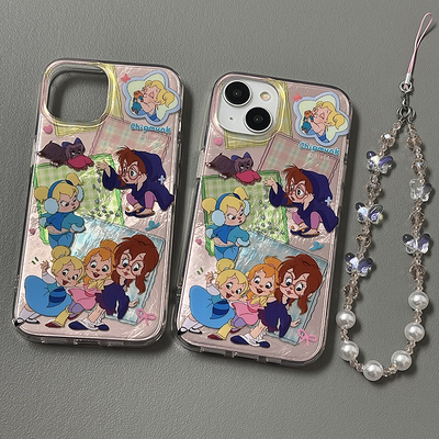 苹果16卡通花栗鼠手机壳