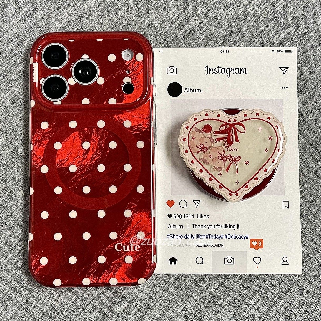 磁吸ins韩风红色锡纸纹波点适用苹果17promax手机壳iphone16pro新款15爱心小马支架14双层13女17全包防摔保护,3C数码配件,手机保护套/壳,淘宝优惠券,粉丝福利购,淘宝优惠卷