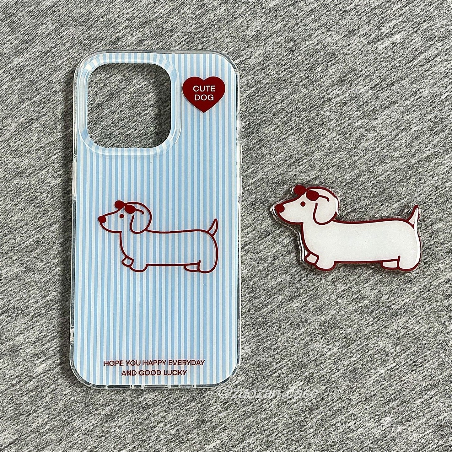 可爱清新海盐蓝条纹腊肠狗适用苹果16promax手机壳iphone15pro新款14女13带支架17pro双层imd全包防摔手机套,3C数码配件,手机保护套/壳,淘宝优惠券,粉丝福利购,淘宝优惠卷