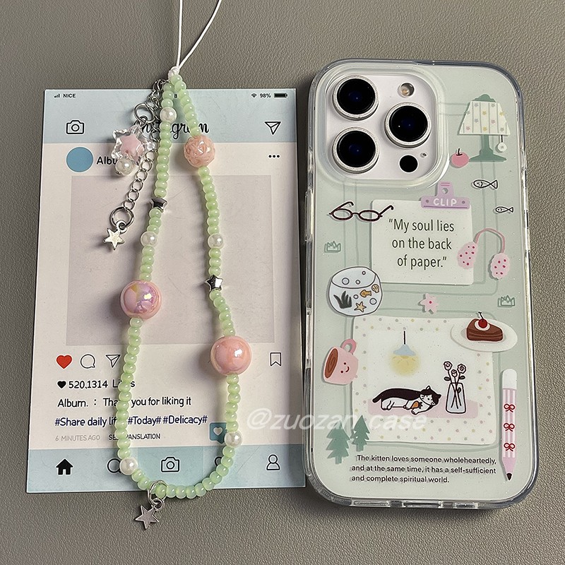 韩系卡通躺平猫咪适用苹果16promax手机壳iphone15pro新款14pro女13带挂绳16双层全包防摔手机套小众创意个性