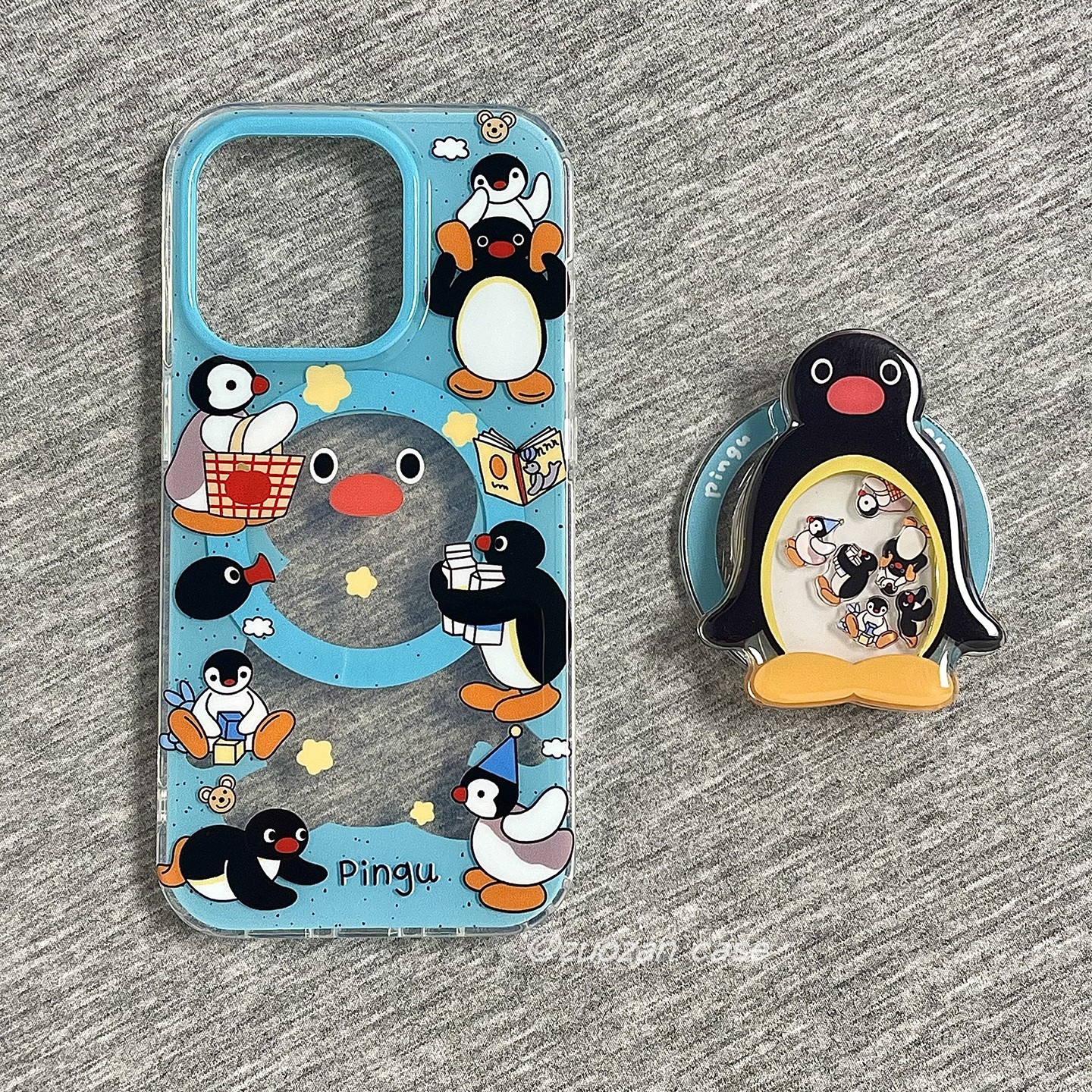 磁吸可爱黑色小企鹅透明适用苹果16promax手机壳iphone15pro新款14带磁吸支架13女16pro双层全包防摔手机套